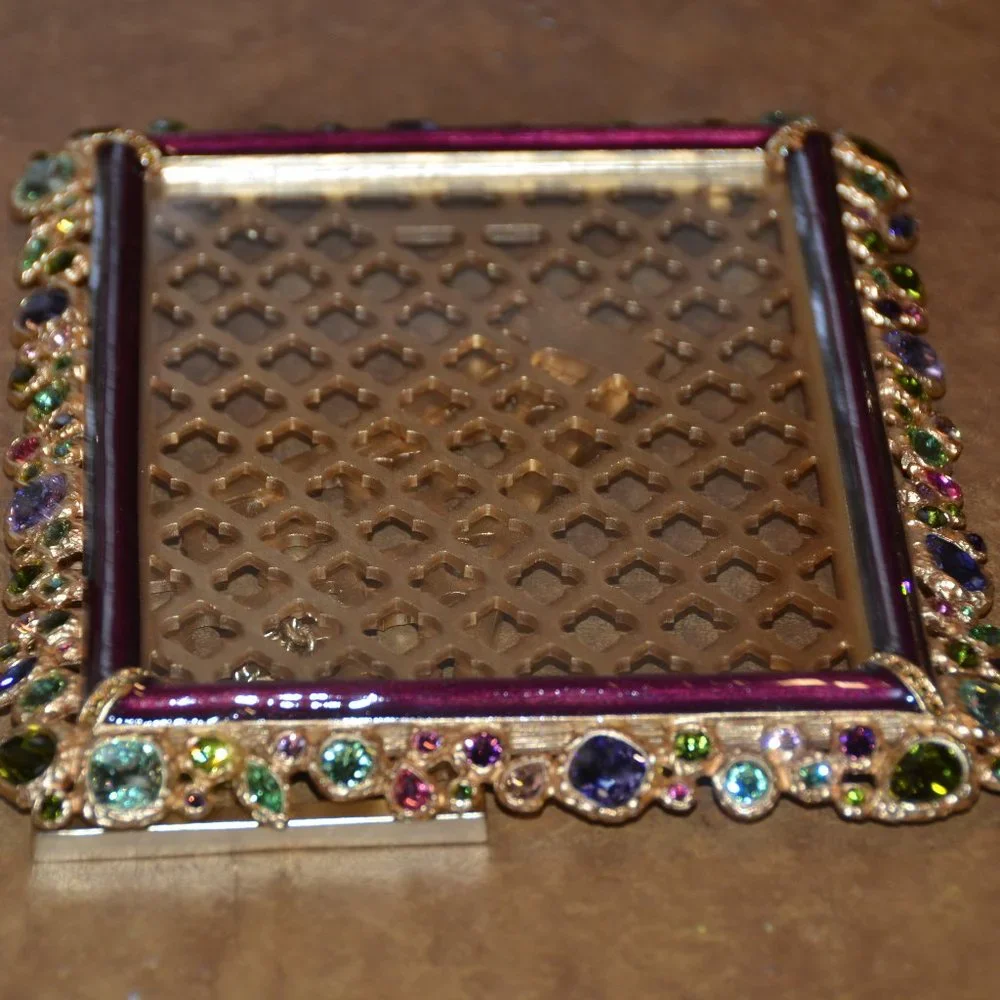 EXQUISITE RARE JAY STRONGWATER LESLIE BOUQUET FLORAL CRYSTAL EDGE ENAMEL FRAME
